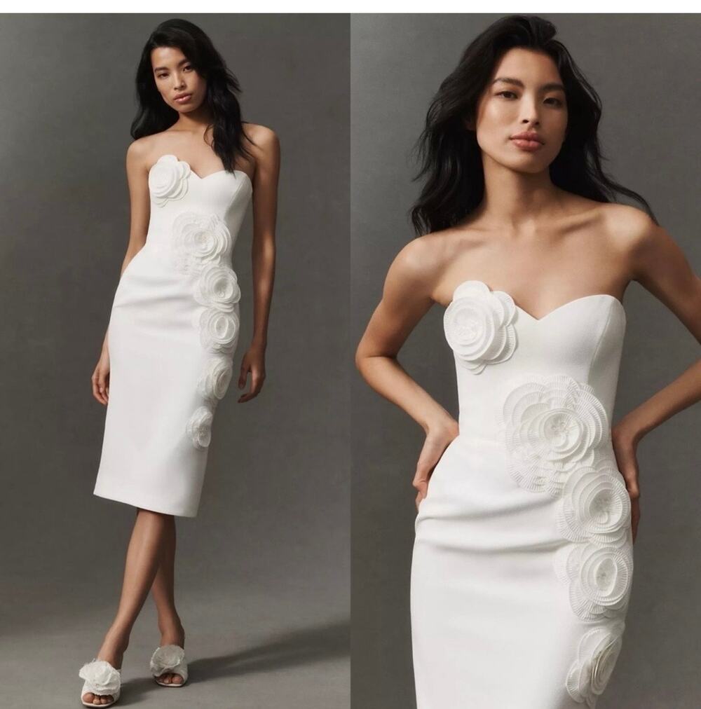 Helsi Kaia 3D Floral Strapless Midi Dress - size small New with tags